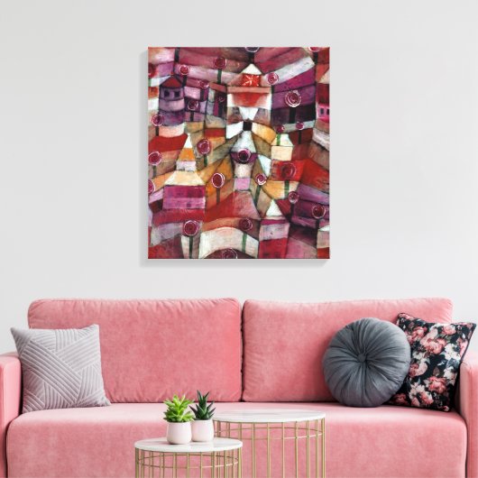 Paul Klee Roos Garden Canvas Afdruk (Insitu (Woonkamer))