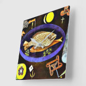 Paul Klee schilderij, Aroundfish Vierkante Klok (Hoek)