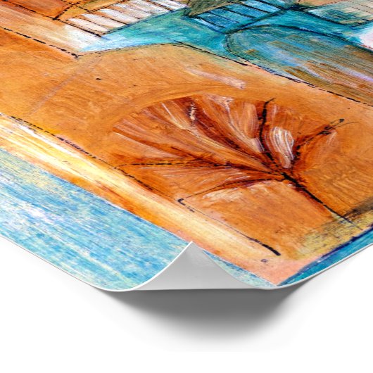 Paul Klee schilderij, Fascade Brown-Green Poster (Hoek)