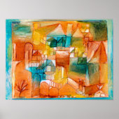 Paul Klee schilderij, Fascade Brown-Green Poster (Voorkant)