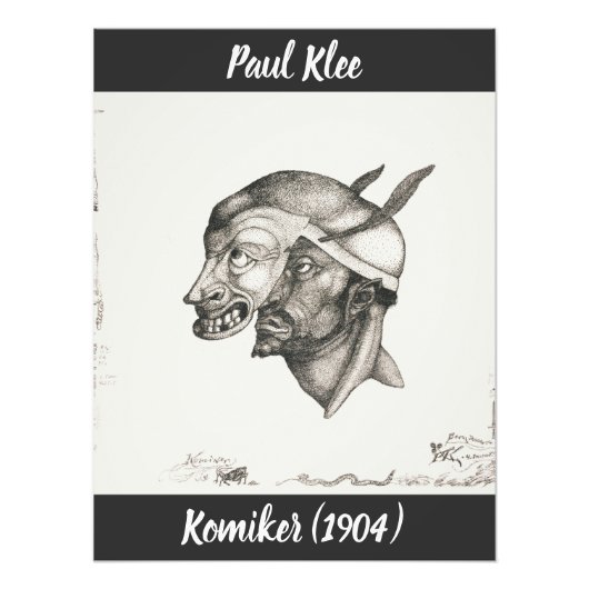 Paul Klee Sketch Komiker (het masker) Foto Afdruk (Voorkant)
