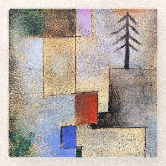 Paul Klee - Small Fir Afbeelding Glazen Onderzetter (Voorkant)