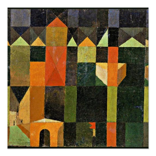 Paul Klee, Stad van Torens, Perfect Poster (Voorkant)