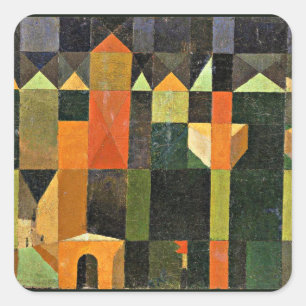 Paul Klee - Stad van Torens Vierkante Sticker