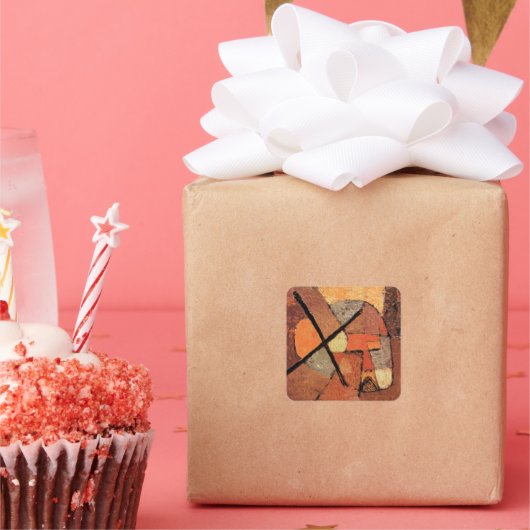 Paul Klee - Stopte van de lijst Vierkante Sticker (Feest)