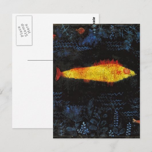 Paul Klee The Goldfish  Waterverf Art Briefkaart (Voorkant / Achterkant)