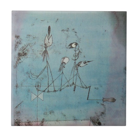 Paul Klee Twittering Machine Tile Tegeltje (Voorkant)