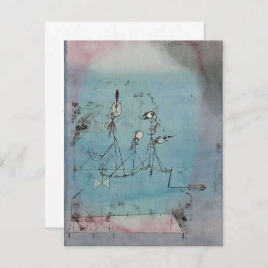 Paul Klee Twittering Machine Uitnodigingen (Voorkant / Achterkant)