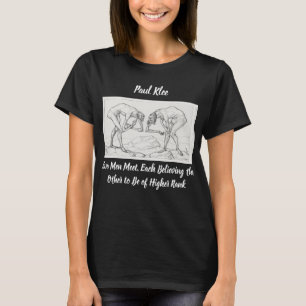Paul Klee Two Mannen ontmoeten Abstracte Schets T- T-shirt