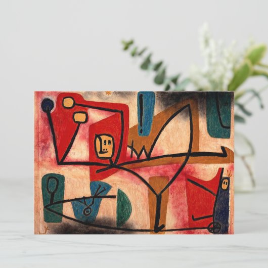 Paul Klee - Ubermut Exuberance, abstract art Feestdagenkaart (Staand voorkant)