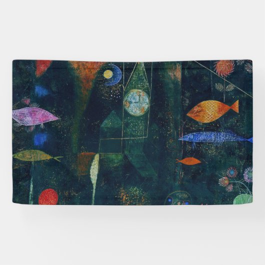 Paul Klee Vismagie Abstracte Schilderkunst Grafisc Spandoek (Horizontaal)