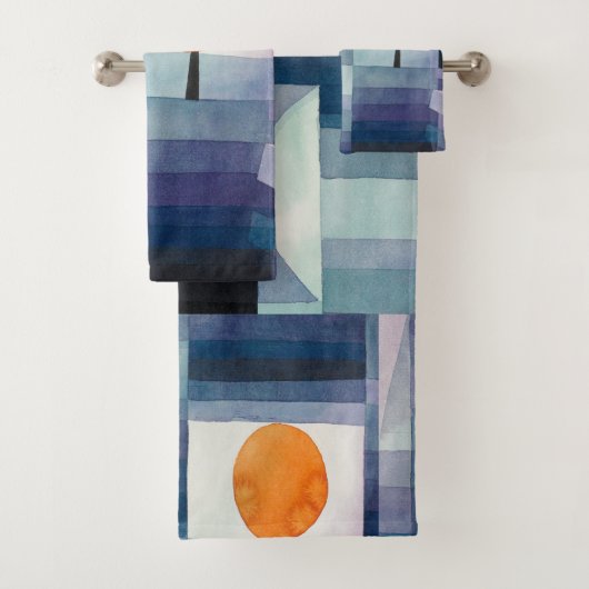 Paul Klee Voorbode van Herfst Blauwe Moderne Abstr Bad Handdoek (Insitu)