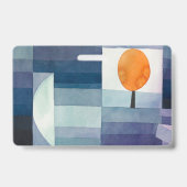 Paul Klee Voorbode van Herfst Blauwe Moderne Abstr Badge (Achterkant)