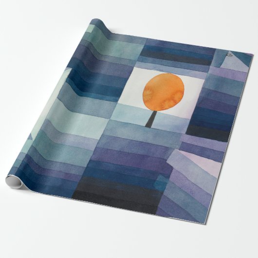Paul Klee Voorbode van Herfst Blauwe Moderne Abstr Cadeaupapier (Uitgerold)