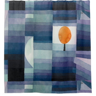 Paul Klee Voorbode van Herfst Blauwe Moderne Abstr Douchegordijn
