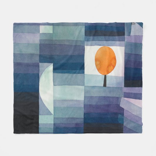 Paul Klee Voorbode van Herfst Blauwe Moderne Abstr Fleece Deken (Voorkant (Horizontaal))