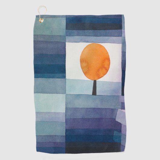 Paul Klee Voorbode van Herfst Blauwe Moderne Abstr Golfhanddoek (Voorkant)