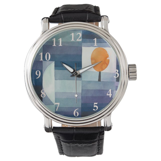 Paul Klee Voorbode van Herfst Blauwe Moderne Abstr Horloge (Voorkant)