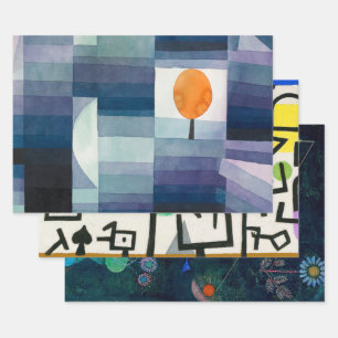 Paul Klee Voorbode van Herfst Blauwe Moderne Abstr Inpakpapier Vel