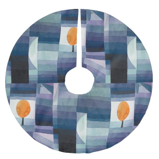 Paul Klee Voorbode van Herfst Blauwe Moderne Abstr Kerstboom Rok (Voorkant)