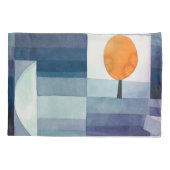 Paul Klee Voorbode van Herfst Blauwe Moderne Abstr Kussensloop (Achterkant)