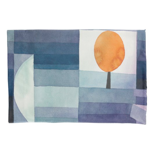 Paul Klee Voorbode van Herfst Blauwe Moderne Abstr Kussensloop (Voorkant)
