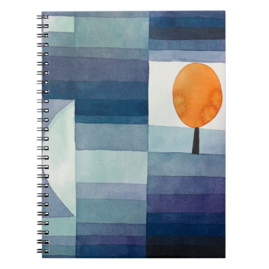 Paul Klee Voorbode van Herfst Blauwe Moderne Abstr Notitieboek (Voorkant)