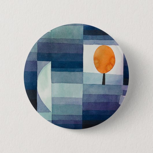 Paul Klee Voorbode van Herfst Blauwe Moderne Abstr Ronde Button 5,7 Cm (Voorkant)