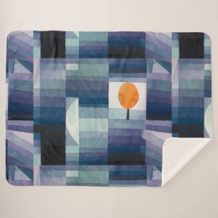 Paul Klee Voorbode van Herfst Blauwe Moderne Abstr Sherpa Deken
