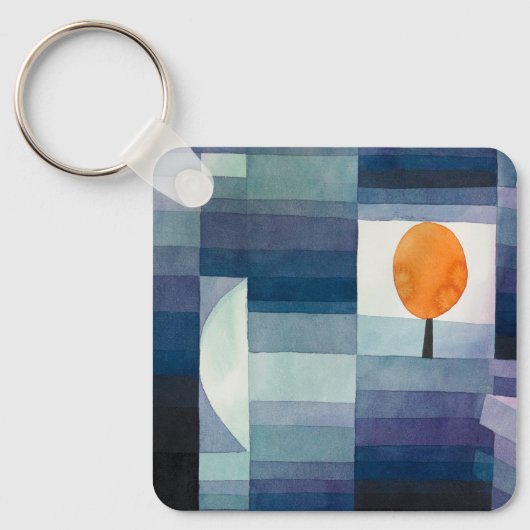 Paul Klee Voorbode van Herfst Blauwe Moderne Abstr Sleutelhanger (Voorkant)