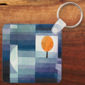 Paul Klee Voorbode van Herfst Blauwe Moderne Abstr Sleutelhanger (Achterkant)