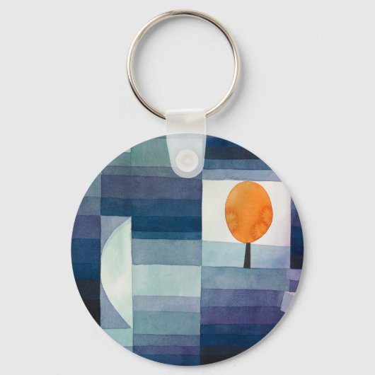 Paul Klee Voorbode van Herfst Blauwe Moderne Abstr Sleutelhanger (Voorkant)