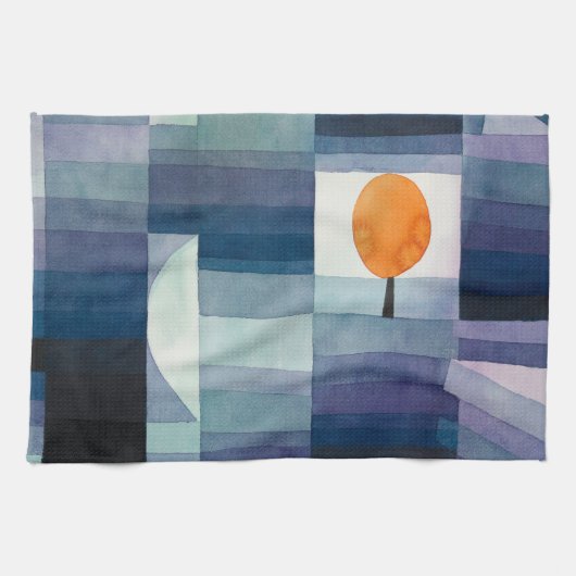 Paul Klee Voorbode van Herfst Blauwe Moderne Abstr Theedoek (Horizontaal)