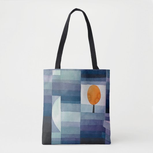 Paul Klee Voorbode van Herfst Blauwe Moderne Abstr Tote Bag (Voorkant)