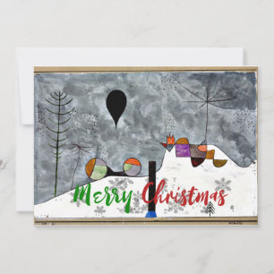 Paul Klee - Winter, abstracte kerst kunst Feestdagenkaart