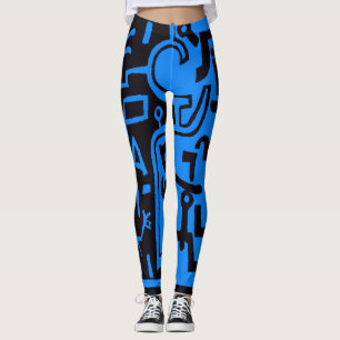 Paul Klee Zwarte en Blauwe Leggings
