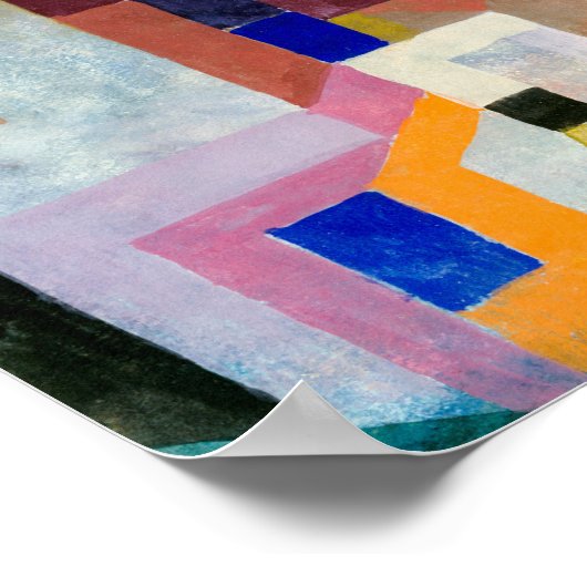 Paul Klee's 'Kleurrijke Architectuur (1917)' Poster (Hoek)