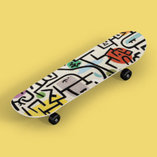 Paul Klee's rijke haven - Koel Abstracte kunst Persoonlijk Skateboard