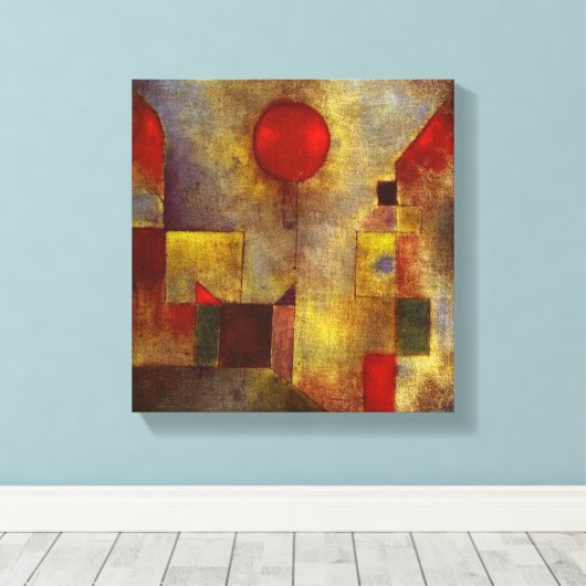 Paul Klee's 'The Red Balloon' op doek Canvas Afdruk (Insitu (Houten vloer))