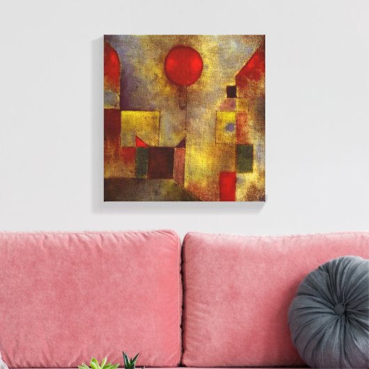 Paul Klee's 'The Red Balloon' op doek Canvas Afdruk (Insitu (Woonkamer))