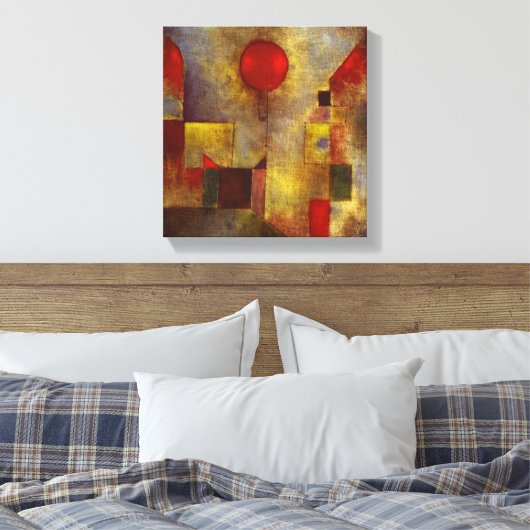 Paul Klee's 'The Red Balloon' op doek Canvas Afdruk (Insitu (Slaapkamer))