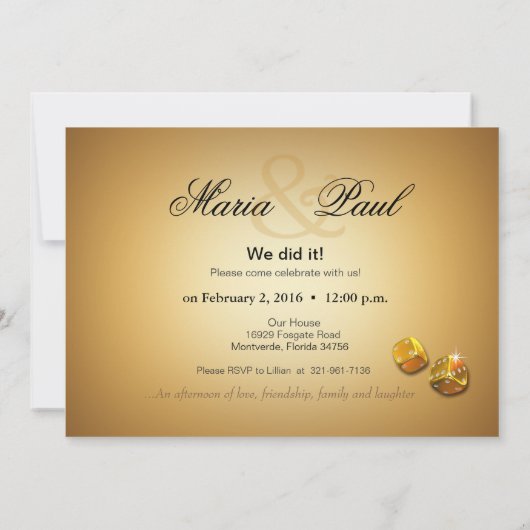 Paul Las Vegas Deluxe bruiloft | rood zwart goud Kaart (Achterkant)