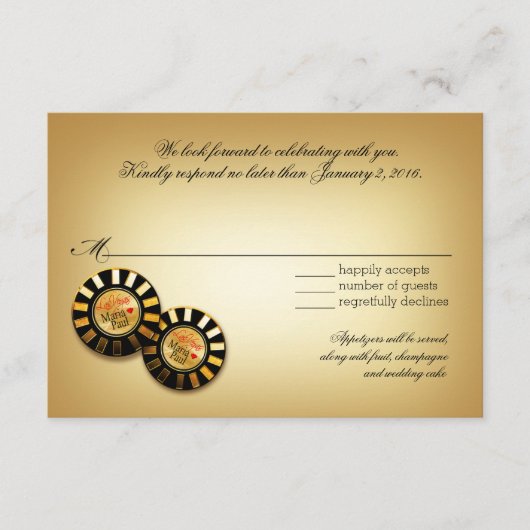 Paul Las Vegas VIP RSVP-reactie | rood RSVP Kaartje (Voorkant)