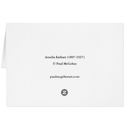 Paul McGehee "Amelia Earhart" Kaart (Achterkant Horizontaal)