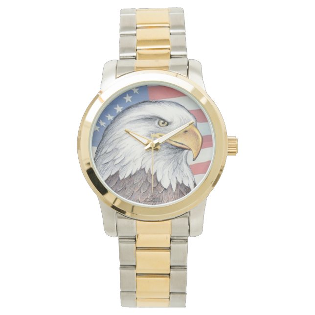 Paul McGehee "American Bald Eagle" polshorloge Horloge (Voorkant)