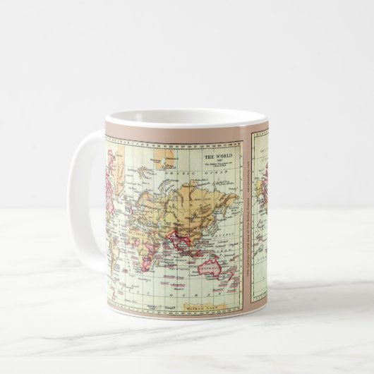 Paul McGehee "Antiek Britse Empire Map" Mok (Voorkant links)