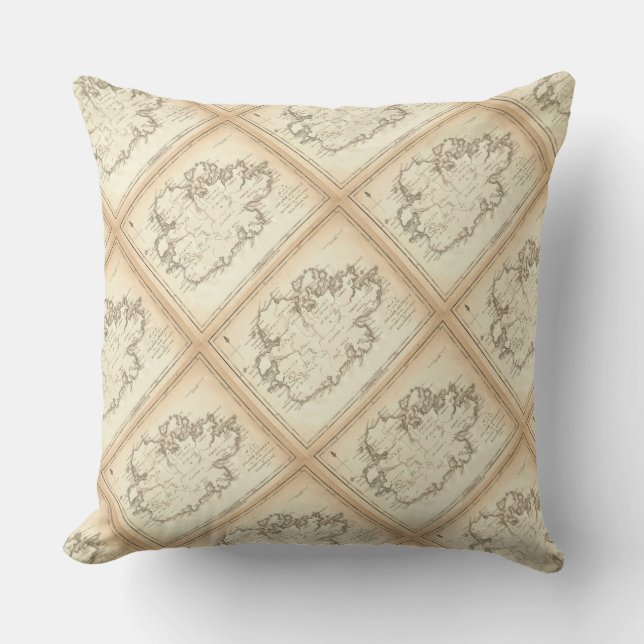 Paul McGehee "Antigua Map" Pillow Kussen (Voorkant)