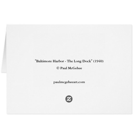 Paul McGehee "Baltimore Harbour-The Long Dock" Kaa (Achterkant Horizontaal)