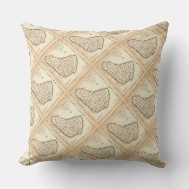 Paul McGehee "Barbados Map" Pillow Kussen (Voorkant)