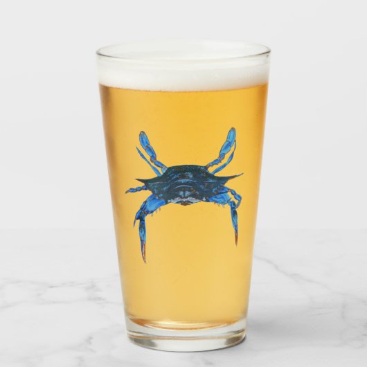 Paul McGehee Blauwe Krab Bierglas Glas (Voorkant gevuld)